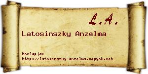 Latosinszky Anzelma névjegykártya
